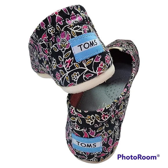 Toms canvas slip-on shoes floral soft comfortable size 8 nwt - Picture 12 of 14